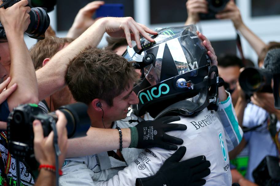La festa di Rosberg. Reuters